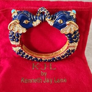 Kenneth Jay Lane Lucky Elephant Bangel Bracelet